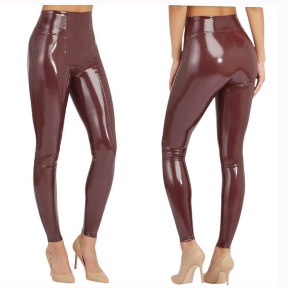 SPANX® Faux Patent Leather Ruby Leggings Size Small Petite new with tags - Picture 3 of 3